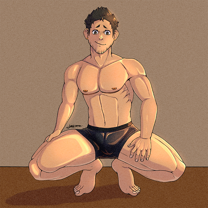 EnderBruno_'s tweet photo. [Patreon]  
Well, well~~ Who would have thought that Raymundo had this kind of hidden side? ☺️

Better quality on BlueSkysito 😘
#OC #Raymundo #shirtless https://t.co/x7HkKtq0dH