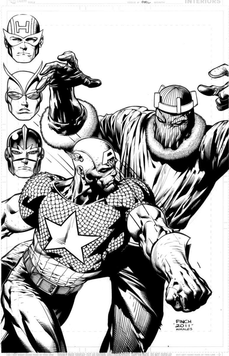Throwback time.  From 2011.  Captain America vs Baron Zemo commission.  Pencils by David Finch with inks by me.