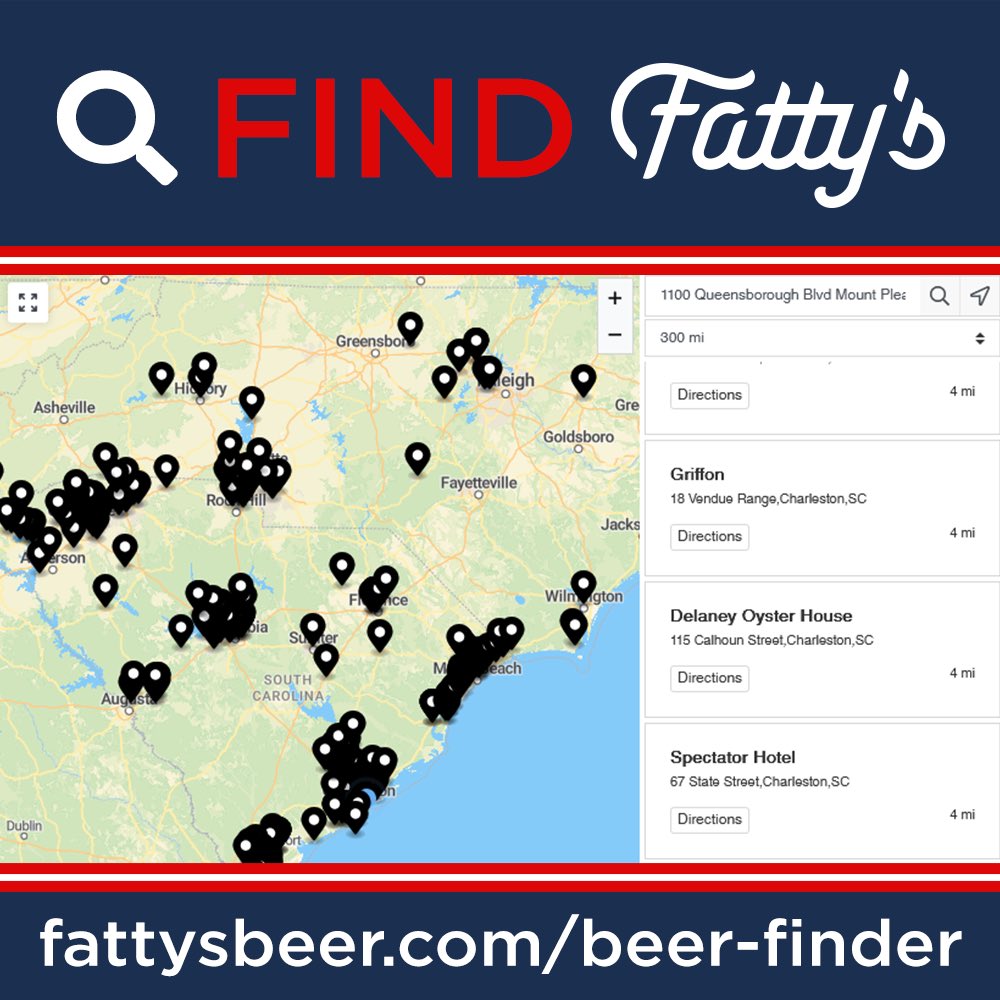 Use our handy “Beer Finder” tab to locate your favorite retailer carrying Fatty’s near you 

fattysbeer.com/beer-finder
