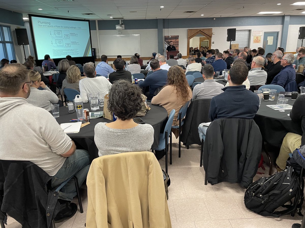 #2024OBC changes for Part 9 occurring today hosted by #teamkitchener Building Division with over 300 attendees via in-person and virtual customers #buildtocode