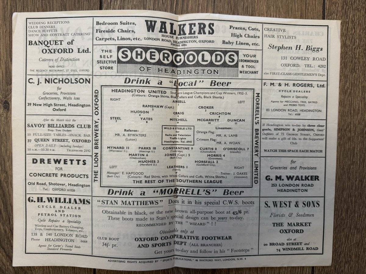 bigox_68's tweet photo. No 26 in the #90for90 tribute. I know we were reigning Southern League champions but this seems a bit harsh! #OUFC 💛💙 Decided to bash through a few more 1950s stuff tonight, as Friday and the weekend will be on #80sweekend with lots of #OUFC 80s stuff https://t.co/QhVnIRbrMV