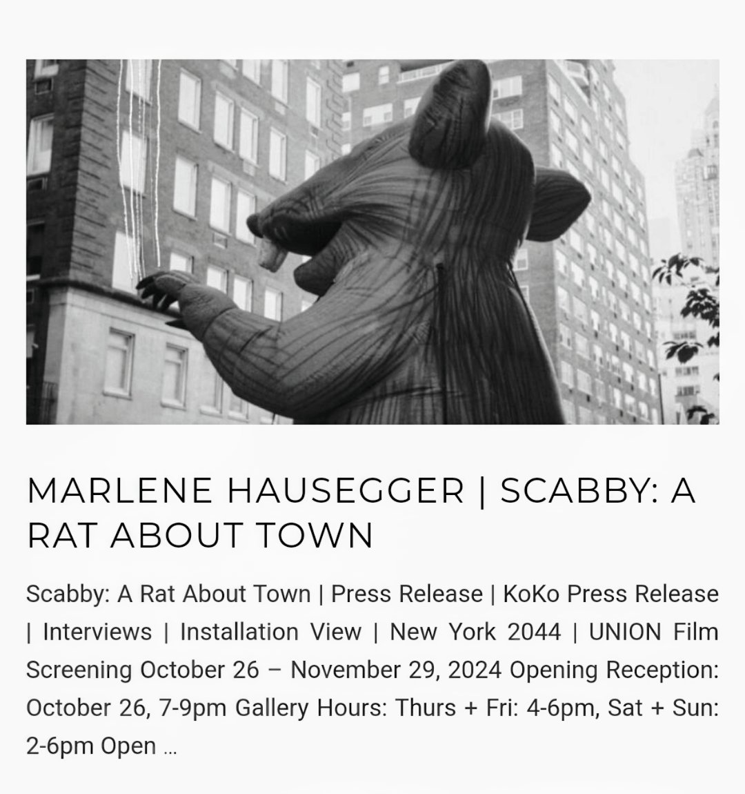 NatalieMonarrez's tweet photo. LAST WEEK, open to the public. Then, by appointment only through December 1st. Check out the Labor exhibit by Marlene Hausegger at #OpenSourceGallery. Wanna buy #ScabbyTheRat? Art auction is December 14th, 6-9 p.m. #Brooklyn #NY #labor #art ✊🏼🐀 https://t.co/Ptg2M3uUZi