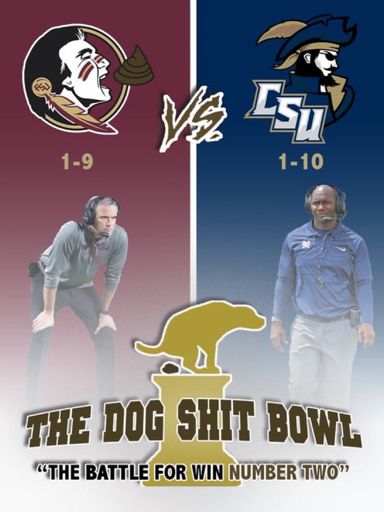 CorryAKnowles's tweet photo. The Dog 💩Bowl at Solo Cup Stadium this Saturday. 

FSU's last chance to pull of an upset. 

Give me your score predictions https://t.co/PCom8RHSJ3