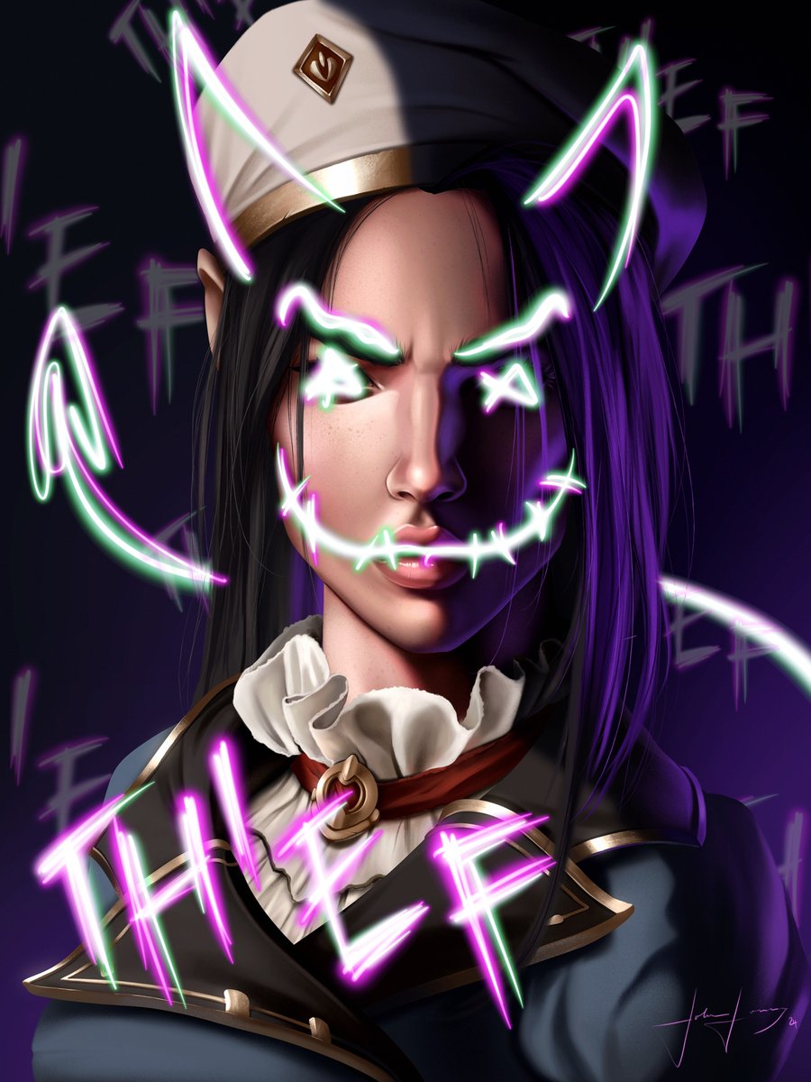 byjohnjonny's tweet photo. Jinxed Caitlyn 💜💚

#arcane #lol #netflix #art #fanart #leagueoflegends #digitalart #procreate https://t.co/1WYRp8tbhR