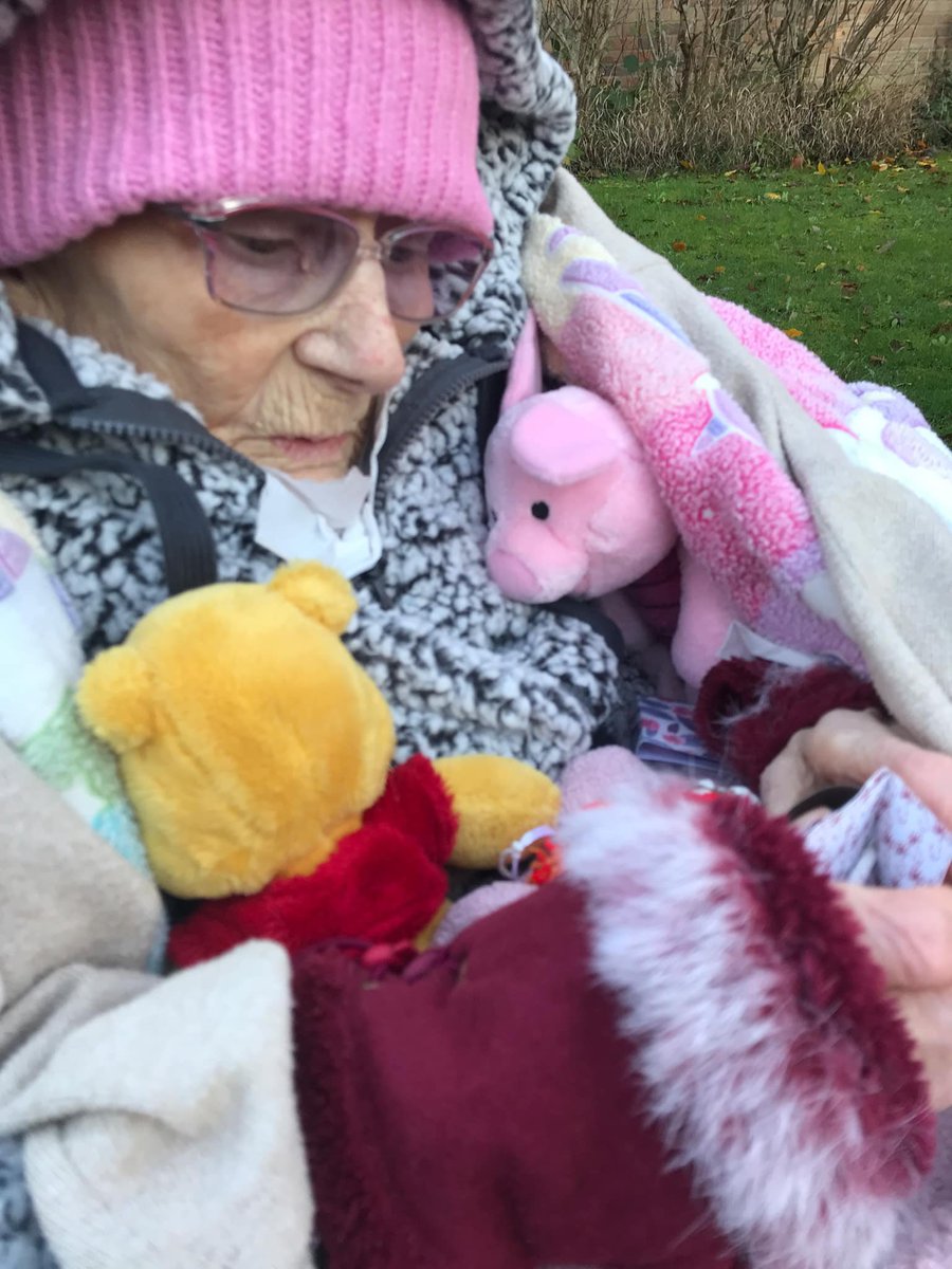 My Beautiful Full of Grace Mother yesterday in the Garden after shopping at the New shop at the Forest Court Nursing Home Calmore Southampton! Cuddling up to her new fur baby friends!
I Adore every cell of this woman’s heart body &amp; soul! What a Mother she is! 
Love you Moma ❤️🙏x