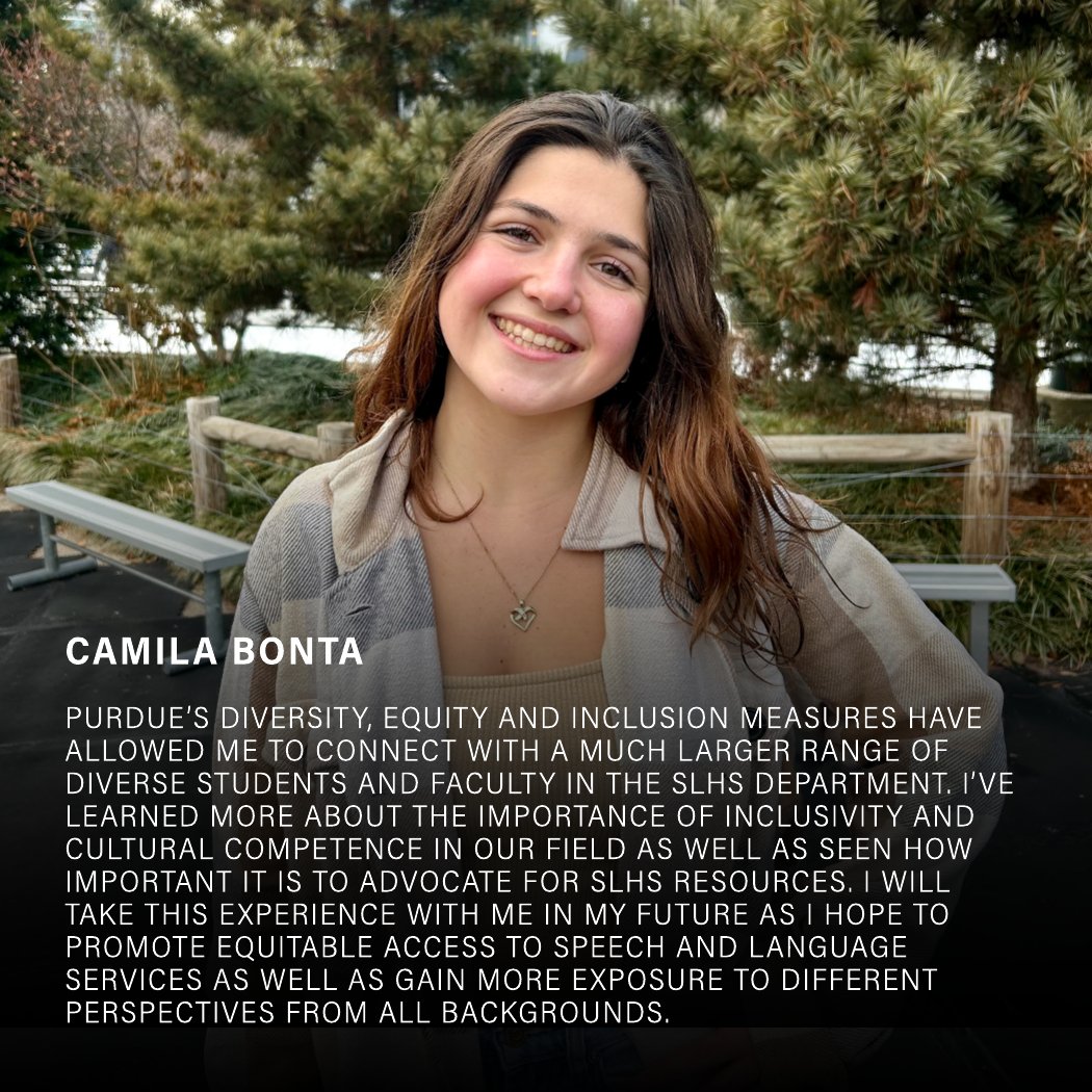 PurdueSLHS's tweet image. .@PurdueSLHS is looking for students who are passionate about Diversity, Equity, and Inclusion. We’re excited to share testimonials from our current DEI Committee members about the positive impact of being involved. Please see the descriptions for the details.