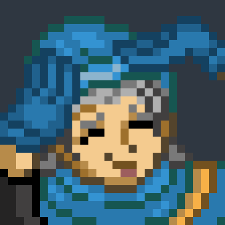 Bluepumkin_'s tweet photo. WOAH! Here's four pieces I made, thanks to people hitting me up on the '1 free emote' offer! Thank you so much @TheArtoVillainy , @thunderyeg , @souredtv , &amp; @VitoQuest ! Everyone, please go check out their content. 💙#pixelart #DragonQuest https://t.co/BxxVAdLI9K