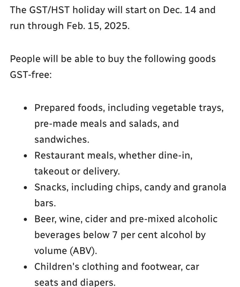 CDNnotify's tweet photo. With Trudeau’s new GST/HST holiday, children’s footwear and clothing will be tax-free starting December 14 through February 15, 2025. https://t.co/q4uvYOcGGC