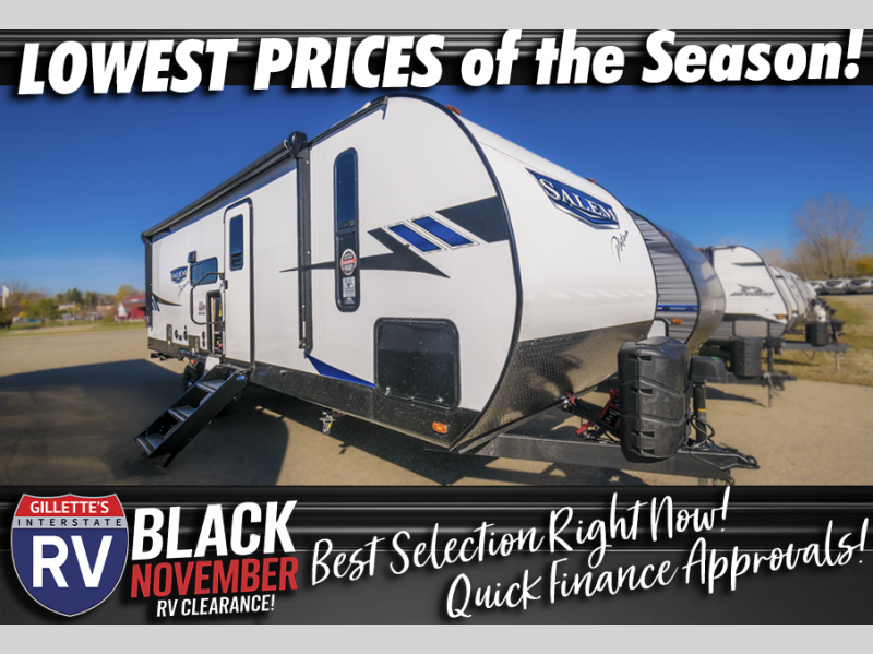 ✨ New 2023 Forest River Salem 26RBSX Travel Trailer ➡ rpb.li/OLxFn This 31-foot RV is spacious &amp; has modern amenities. It sleeps 6 &amp; has 1 slide. Make it yours before it's gone during our Black November Sale! For Only $29,990! 🗺
#GillettesInterstateRV #Travel #RVer