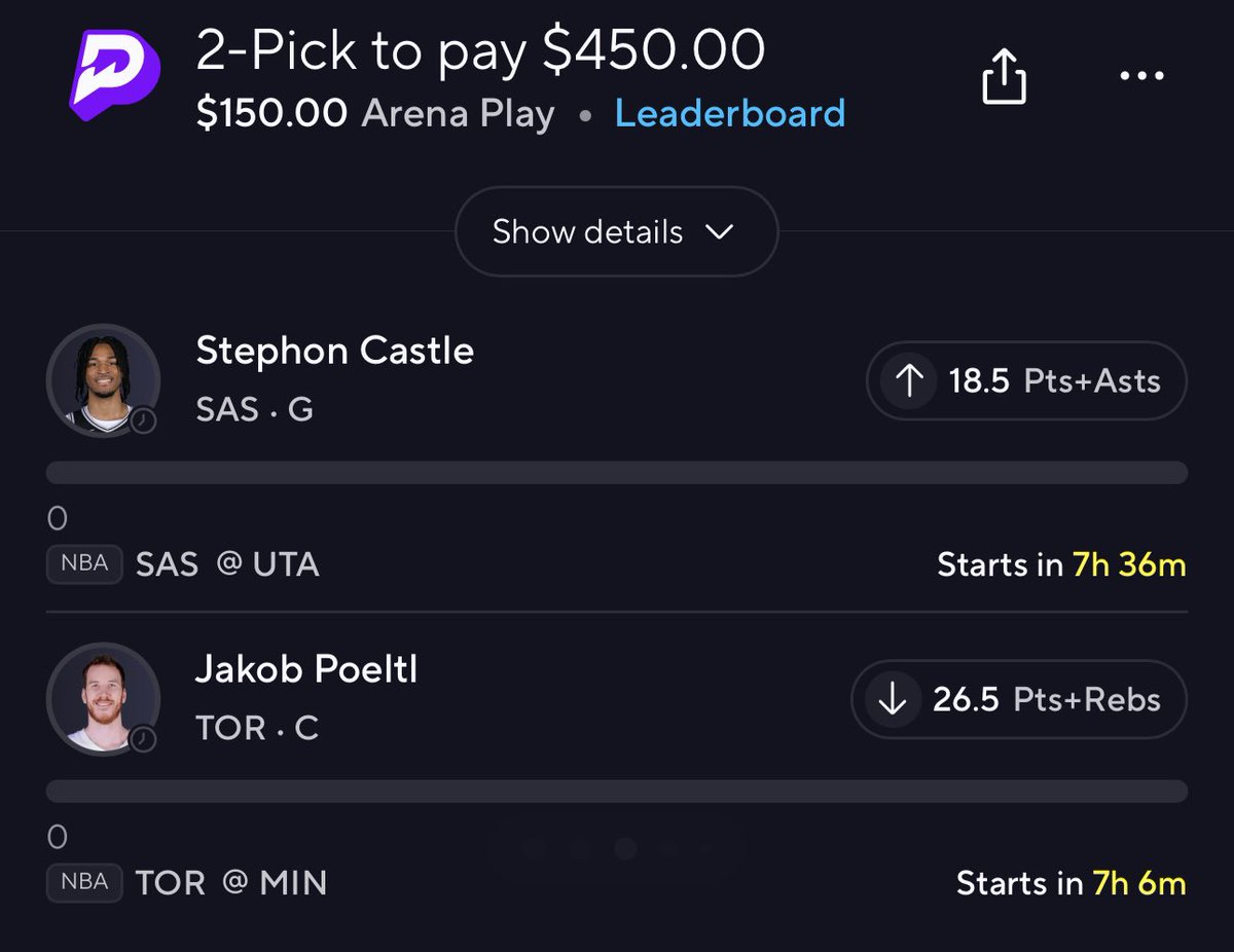 Let’s turn $150 into $450💰

LIKE=Tailing💚

📊Write up below👇🏾 Castle is playing without wemby! Doing so he is averaging 31.4 minutes on the court! Having 11,13 potential assist and shooting FG 11,13 too

He is having a lot volume and UTAH allow the SG to have the 4 most points