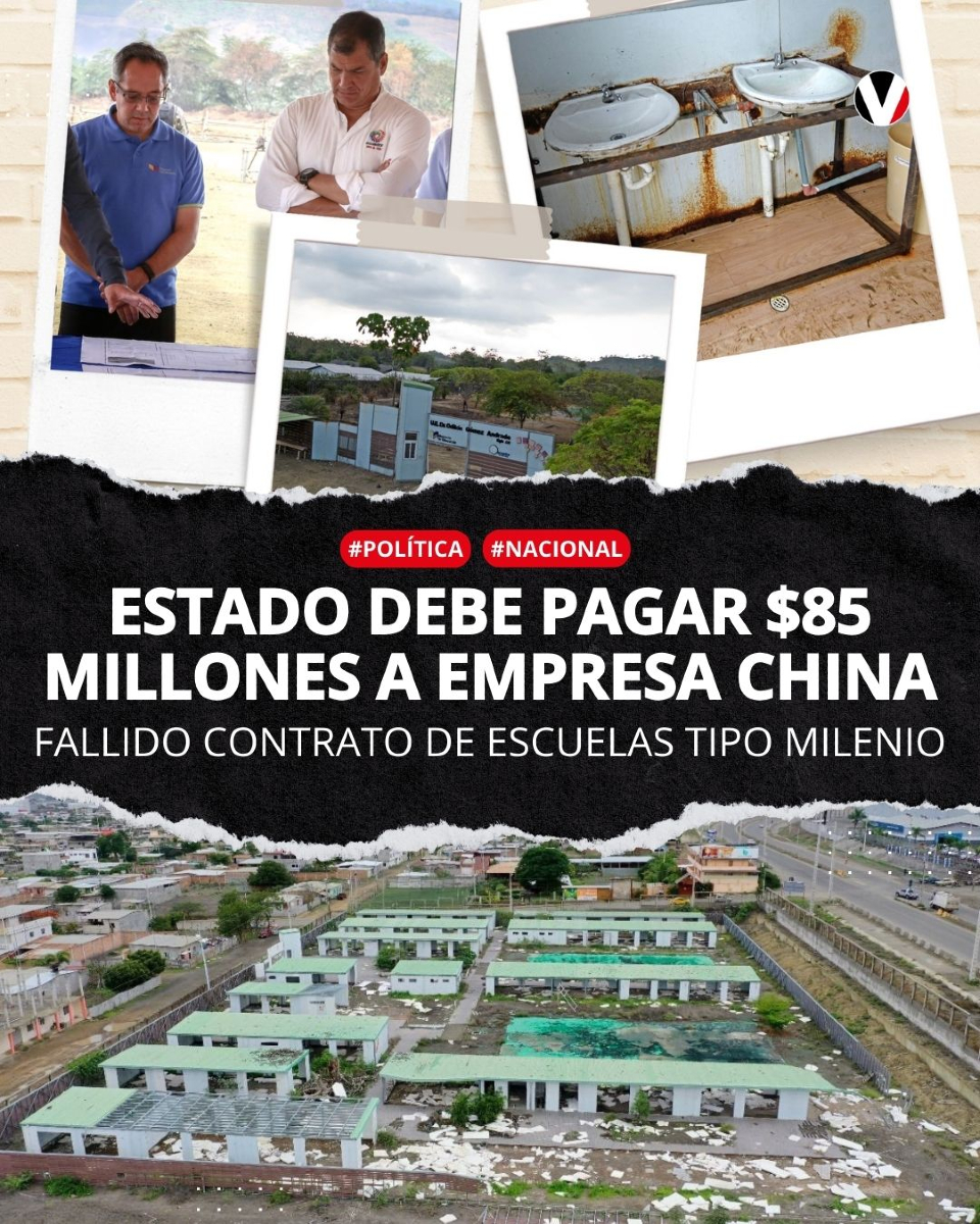 revistavistazo's tweet photo. #Atención | Sentencia obliga al Ministerio de Educación a pagar 85 millones de dólares a la empresa China Railway, por un contrato fallido para construir 200 escuelas prefabricadas "tipo milenio". Solo 20 planteles funcionaron y muchos de ellos están destruidos. ▶️ https://t.co/TuL6GVSxvr