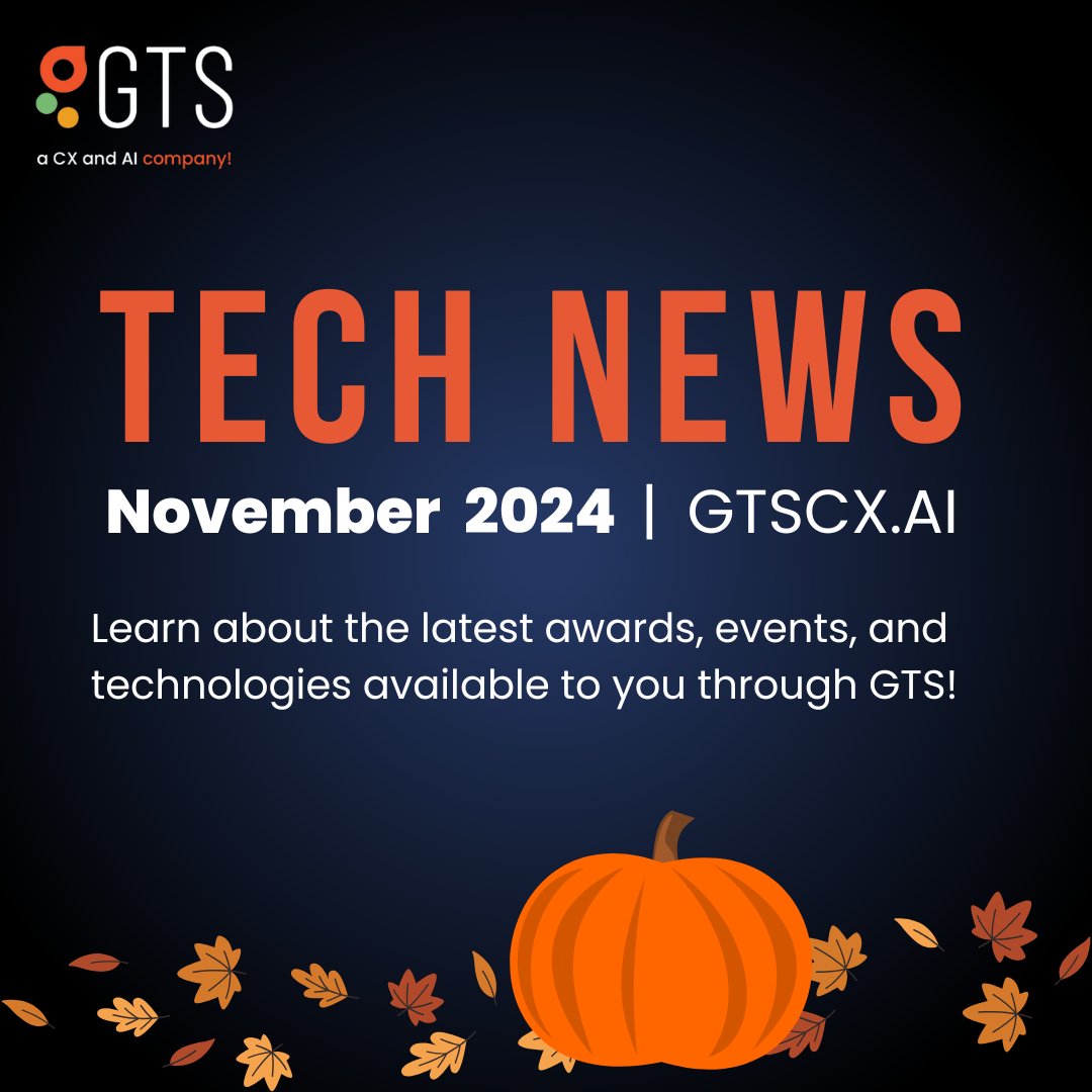 GTS_CX_AI's tweet photo. Fall for CX and AI with November’s edition of Tech News 🍂

It’ll leave you brimming with ideas on how to update your contact center!

Read the full newsletter here: https://t.co/vwbaIjRCnw

#TechNews #Newsletter #CXAI #GTS https://t.co/e7fGJvd7ag