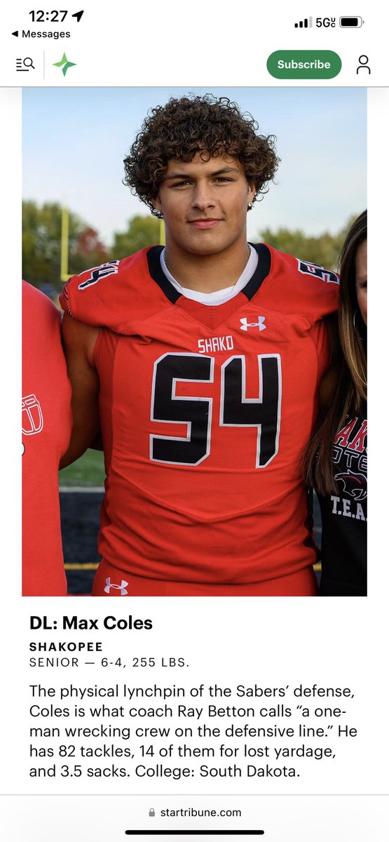 Blessed to be Named first team All State! <a href="/StarTribune/">The Minnesota Star Tribune</a> <a href="/SaberFootball16/">Shakopee Football</a>