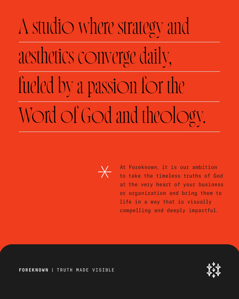 foreknownllc's tweet photo. At the heart of what we do is our passion for the Word of God and theology, which serves as our framework no matter the scope of the projects we undertake.

#truthmadevisible #foreknown https://t.co/TLbs8F7Aom
