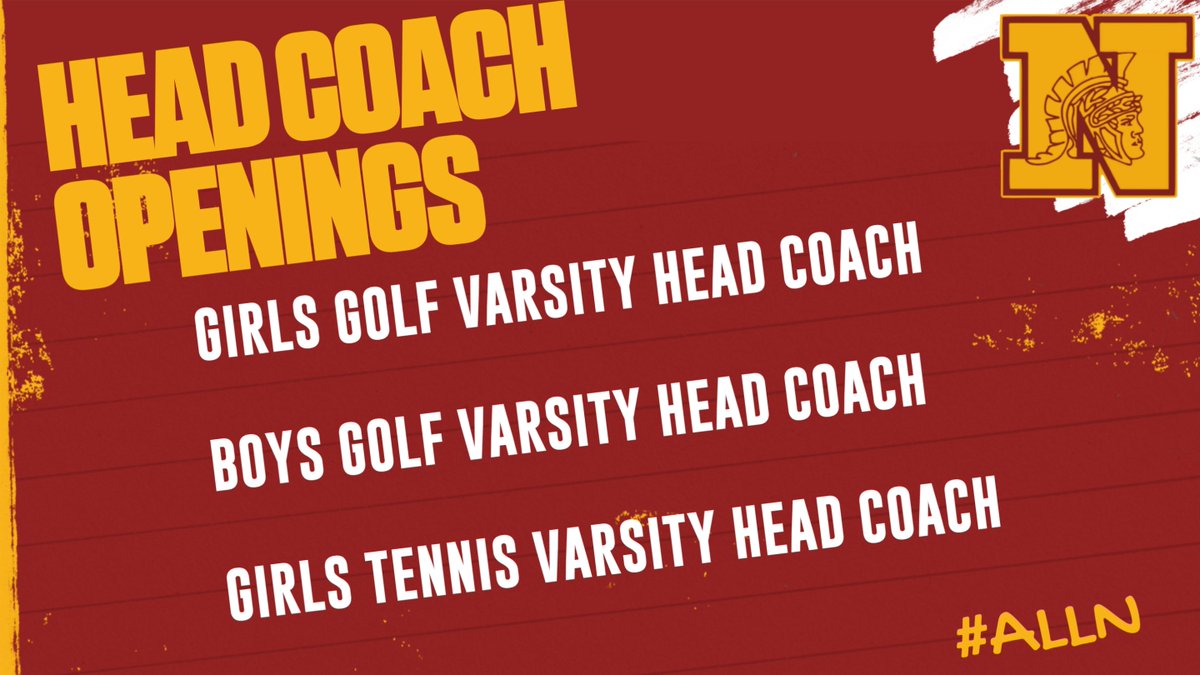 North Warriors AD (@northwarriorsad) on Twitter photo Head Coach JOB POSTINGS:
ποΈββοΈ <a href="/wnhsgg/">WNHS Girls Golf</a> Head Varsity Coach
ποΈββοΈ <a href="/WNHSBoysGolf/">Westerville North Boys Golf</a> Head Varsity Coach
πΎ <a href="/WNHSGirlsTennis/">WNHS Girls Tennis</a> Head Varsity Coach
Anyone interested can reach out to AD Wes Elifritz (elifritw@wcsoh.org) or submit an application to:
applitrack.com/wcsoh/onlineapβ¦
#ALLN Head Coach JOB POSTINGS:
ποΈββοΈ <a href="/wnhsgg/">WNHS Girls Golf</a> Head Varsity Coach
ποΈββοΈ <a href="/WNHSBoysGolf/">Westerville North Boys Golf</a> Head Varsity Coach
πΎ <a href="/WNHSGirlsTennis/">WNHS Girls Tennis</a> Head Varsity Coach
Anyone interested can reach out to AD Wes Elifritz (elifritw@wcsoh.org) or submit an application to:
applitrack.com/wcsoh/onlineapβ¦
#ALLN