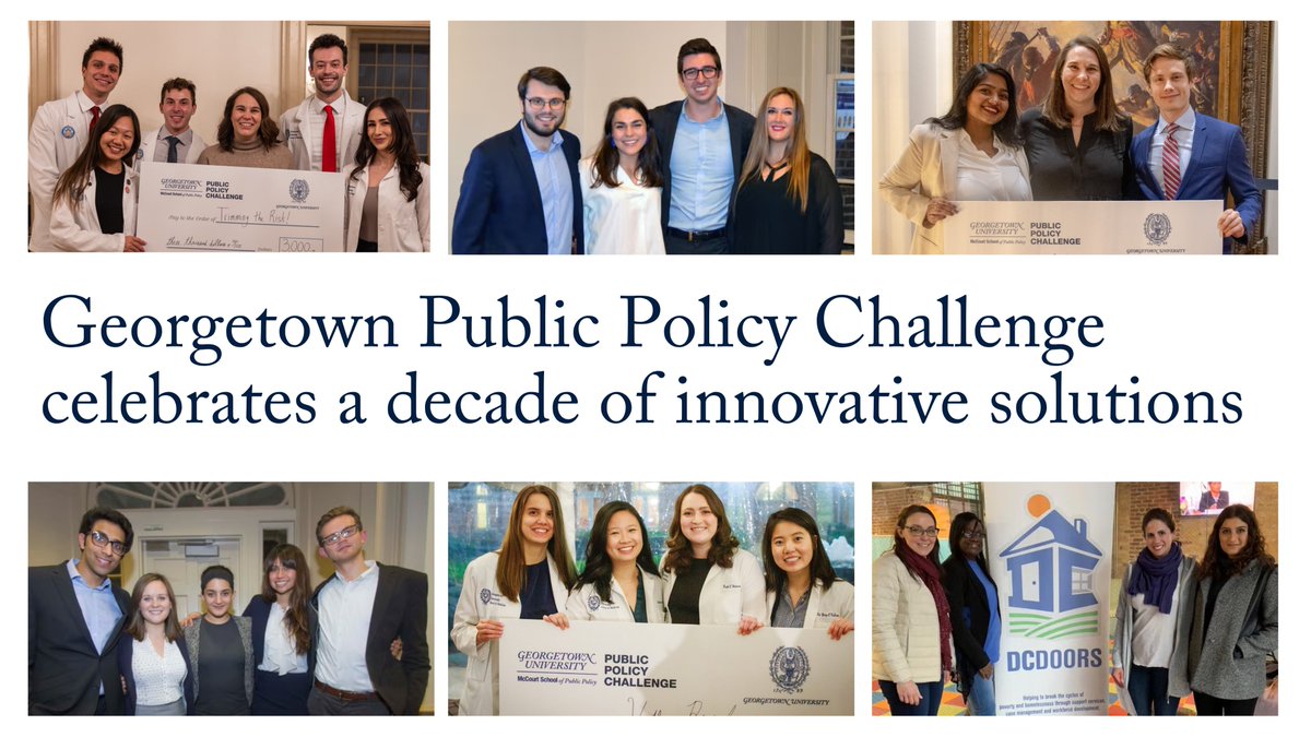 McCourtSchool's tweet photo. Since 2014, the @Georgetown Public Policy Challenge has tasked hundreds of students with tackling local policy issues affecting communities across DC. Read more about the annual graduate student competition and how its evolved over the years: https://t.co/GFr4NkaZb7 https://t.co/fDpHdRTYf4