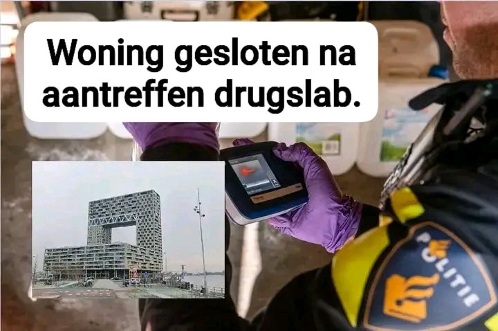 Drugslab ontdekt en appartement gesloten aan de Pontsteiger