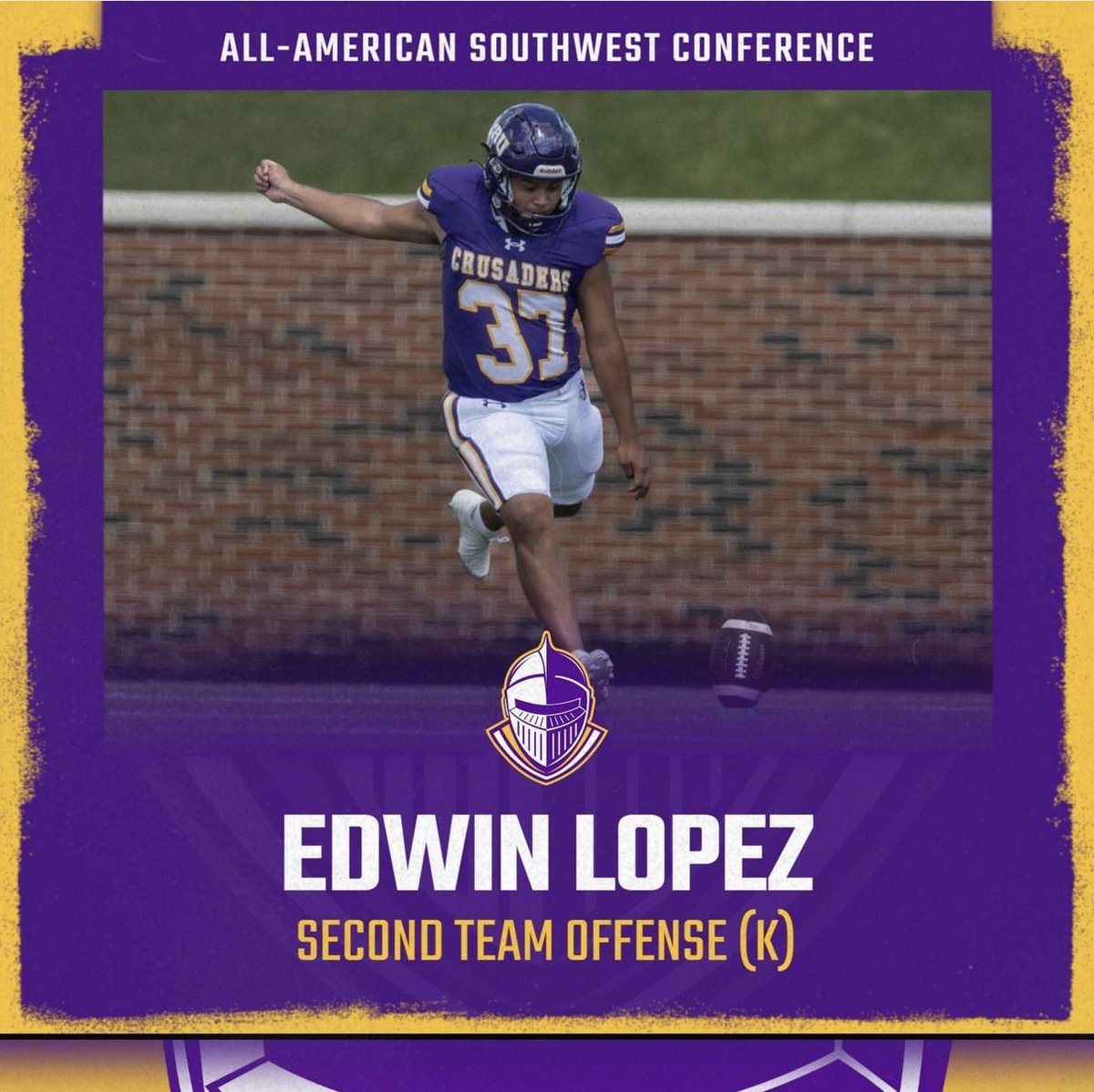 Blessed and honored to receive second team all conference on both the defensive (punting) and offensive (kicking) side of the ball. Thank you to the lord for the abilities and opportunities he provides 🙏🏽.Play off’s time with The CRU is gonna be a fun one🙌🏽
#GTG #TheCru