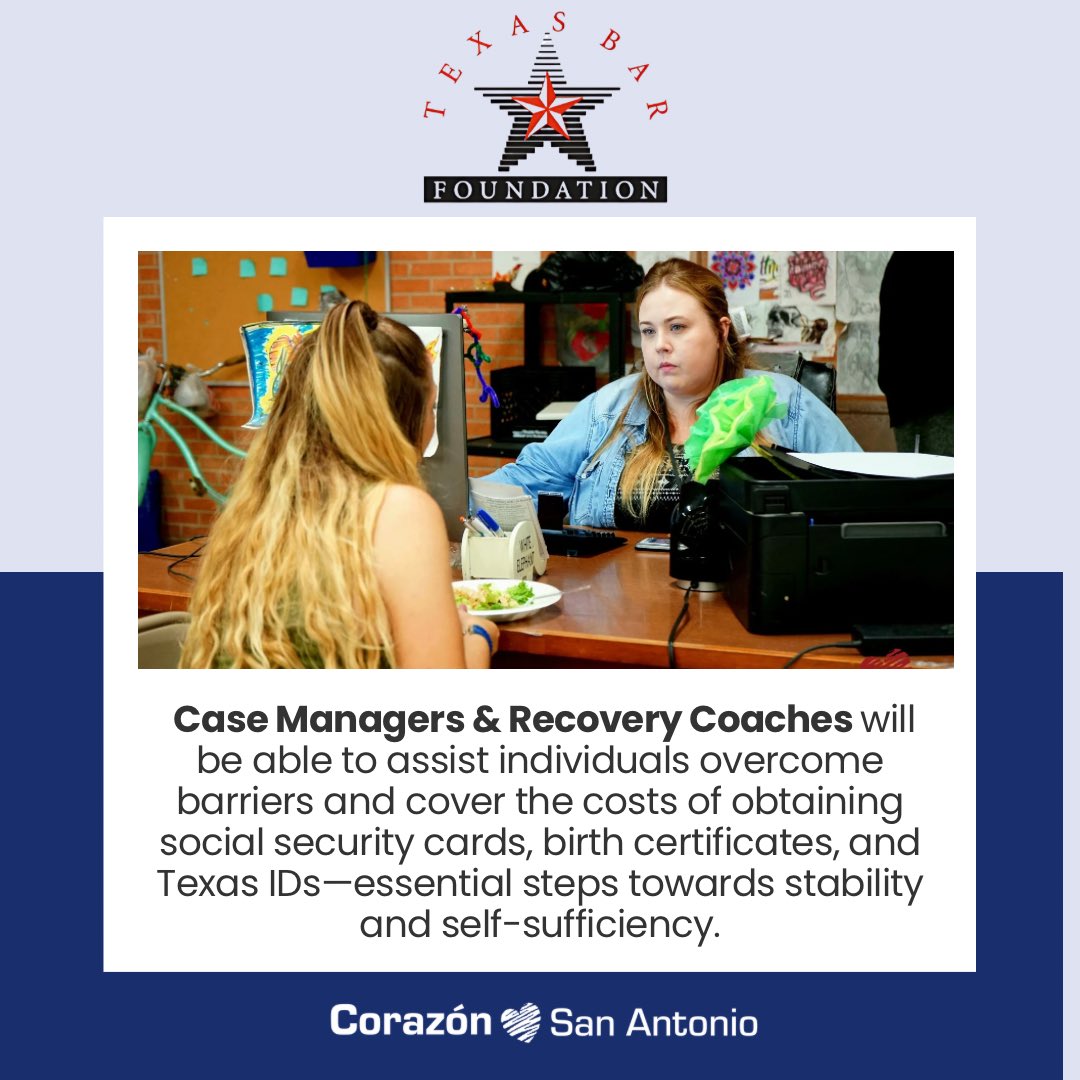 CorazonSATX's tweet photo. Corazon is thrilled to announce that we've received a $10,000 award from the @txbforg to support our ID Recovery Program! 🎉 

This funding will help us assist individuals experiencing homelessness by providing crucial financial aid!!  #LoveInAction https://t.co/qENXqRVjbo