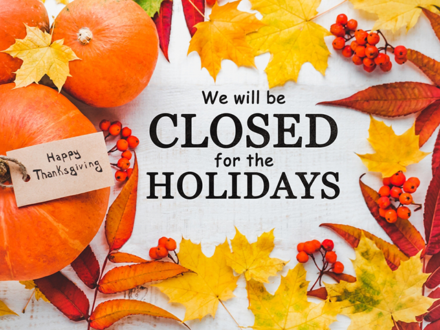 Westmoreland County and Court Offices will be closed Thursday and Friday, November 28 and 29, 2024 for the Thanksgiving holiday.