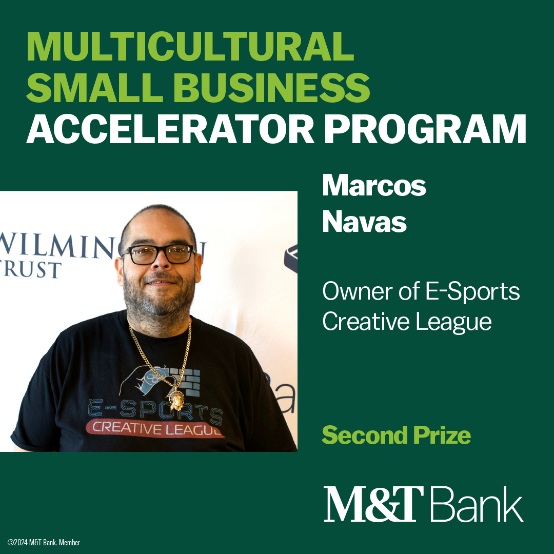 M&T Bank (@mandt_bank) on Twitter photo Congratulations to Marcos Navas Owner of E-Sports Creative League for winning second place in our New Jersey Multicultural Small Business Accelerator Program Pitch Competition, held in partnership with the <a href="/NJSBDC/">NJSBDC State Office</a> at <a href="/NJCUniversity/">New Jersey City University</a> School of Business! Congratulations to Marcos Navas Owner of E-Sports Creative League for winning second place in our New Jersey Multicultural Small Business Accelerator Program Pitch Competition, held in partnership with the <a href="/NJSBDC/">NJSBDC State Office</a> at <a href="/NJCUniversity/">New Jersey City University</a> School of Business!