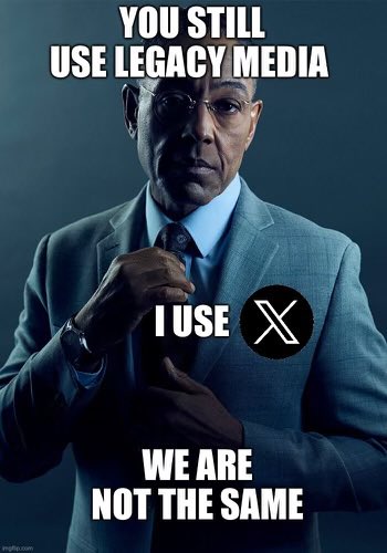 𝕏 users can see through Mainstream media lies. 

𝕏 users are different.