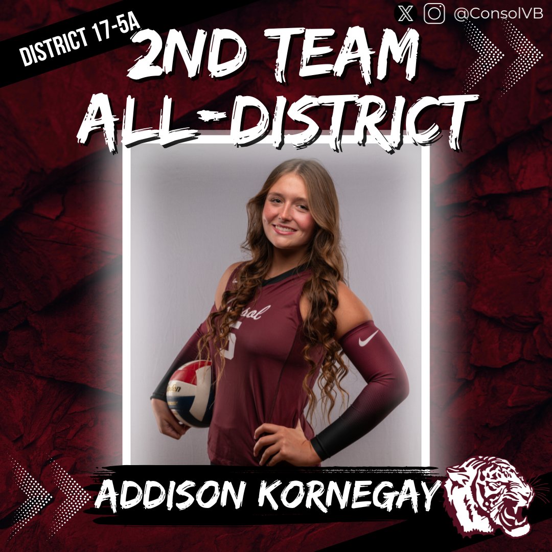 ConsolVB's tweet image. 🚨2nd Team All-District🚨

Congrats to Addison Kornegay, Madison Love and Kendall Newton for earning 2nd Team All-District Honors.

These 3 were huge contributors to our success this year!

Congrats on an amazing season!

@ConsolHS @AMCHSTigerClub @CSISDAthletics