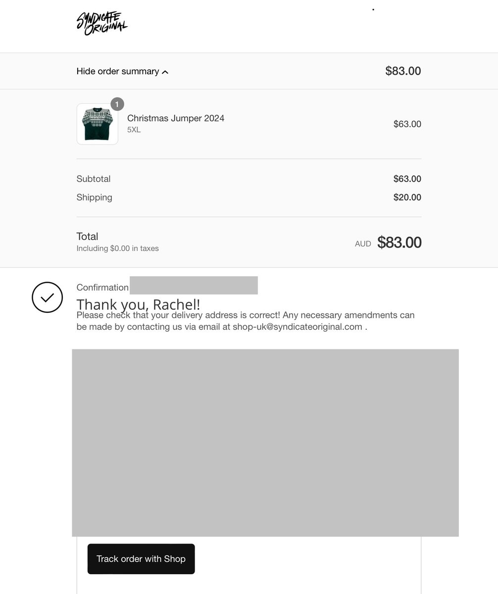 Sachmo_15's tweet photo. @SyndicateOG @Syndicate Ordered my Christmas jumper to Australia https://t.co/DbGbY22oYC