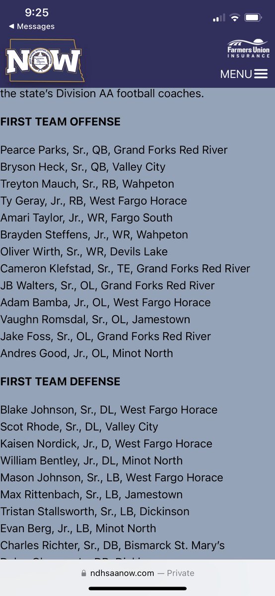 Blessed to be First Team All State!