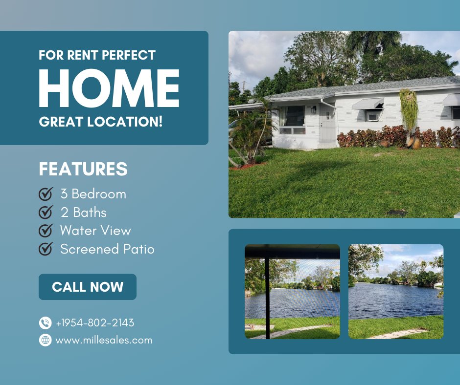 RealEstate_4U's tweet photo. This 3 Bedrooms, 2 Bathrooms, LARGE SCREENED PATIO  VIEW OF LAKE GEORGE.  With updated appliances This home is perfectly located, minutes from beautiful Hollywood Beach, Florida's Turnpike and Interstate 95. Less than a mile from Hard Rock Hotel and Casino. https://t.co/seFAdXCs1v