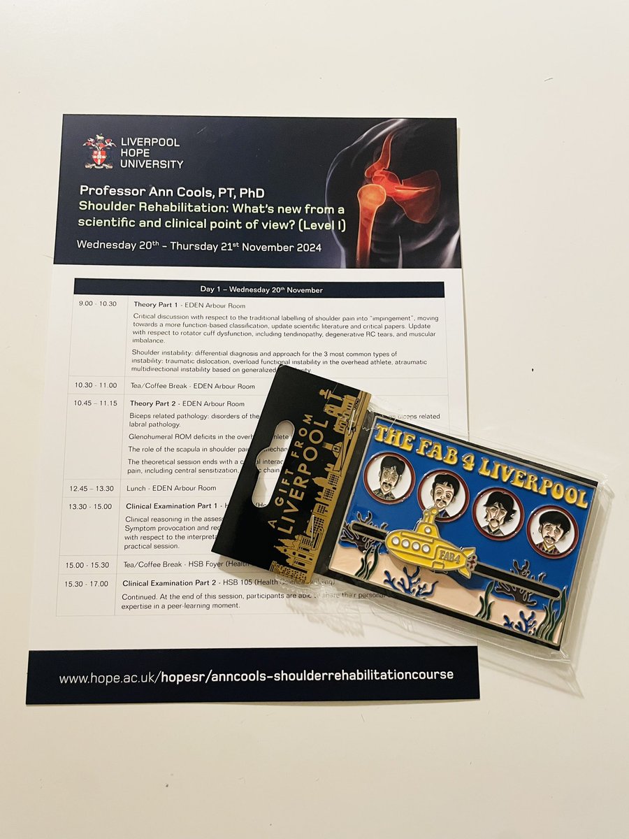 jophysiowinton's tweet photo. Thank you @Omid_HopeUni &amp; @ShoulderGeek1 for hosting the Fabulous  #AnnCools and her Refreshingly Practical Course on all things #ShoulderRehab 💪 Great to meet &amp; learn from so many lovely new clinicians &amp; Epic Goody-Bag-Swag 🤩 
@LivHopeSHSS #MyLiverpoolHome ❤️ https://t.co/yoyMnAcmxR