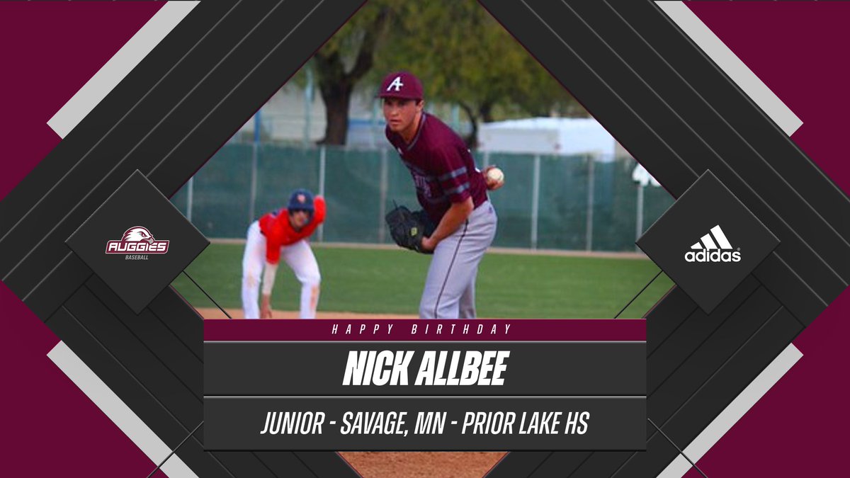Happy birthday to one of the hardest workers in the program, Nick Allbee. Another day older and another day wiser. #AuggiePride #FDSA #Convocation #HappyBirthday 🦅
<a href="/PLLakerBaseball/">Prior Lake Baseball</a>