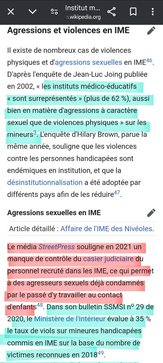 <a href="/isabourault/">Isabelle Sabourault</a> <a href="/OLabalette/">Océane Labalette</a> <a href="/gionasso/">giona messina</a> Merci d'oser lever un coin du voile sur le scandale des maltraitances &amp; agressions sexuelles sur enfants handicapés dans les institutions à huit clos où notre société les pousse en les excluant de l'école de la République. Il est temps que l'omerta cesse. #LesOgres #LesFossoyeurs
