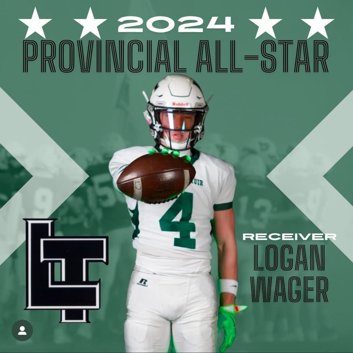 Grateful to be named a provincial All-star receiver!Thank you to my family and coaches for helping me be the best I can be.
