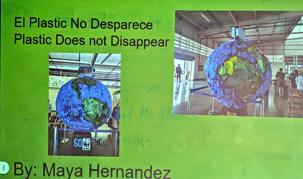 MrsMorgado1's tweet image. Students learning about upcycling Art inspired by my expedition with @natgeoed @LindbladExp &amp;amp; the work of Maya Fernandez whose installation I saw in the Baltra Airport. Also inspired by Artisvist @thevonwong. Students are now planning to create their work in Art. @EcoSchoolsCAN