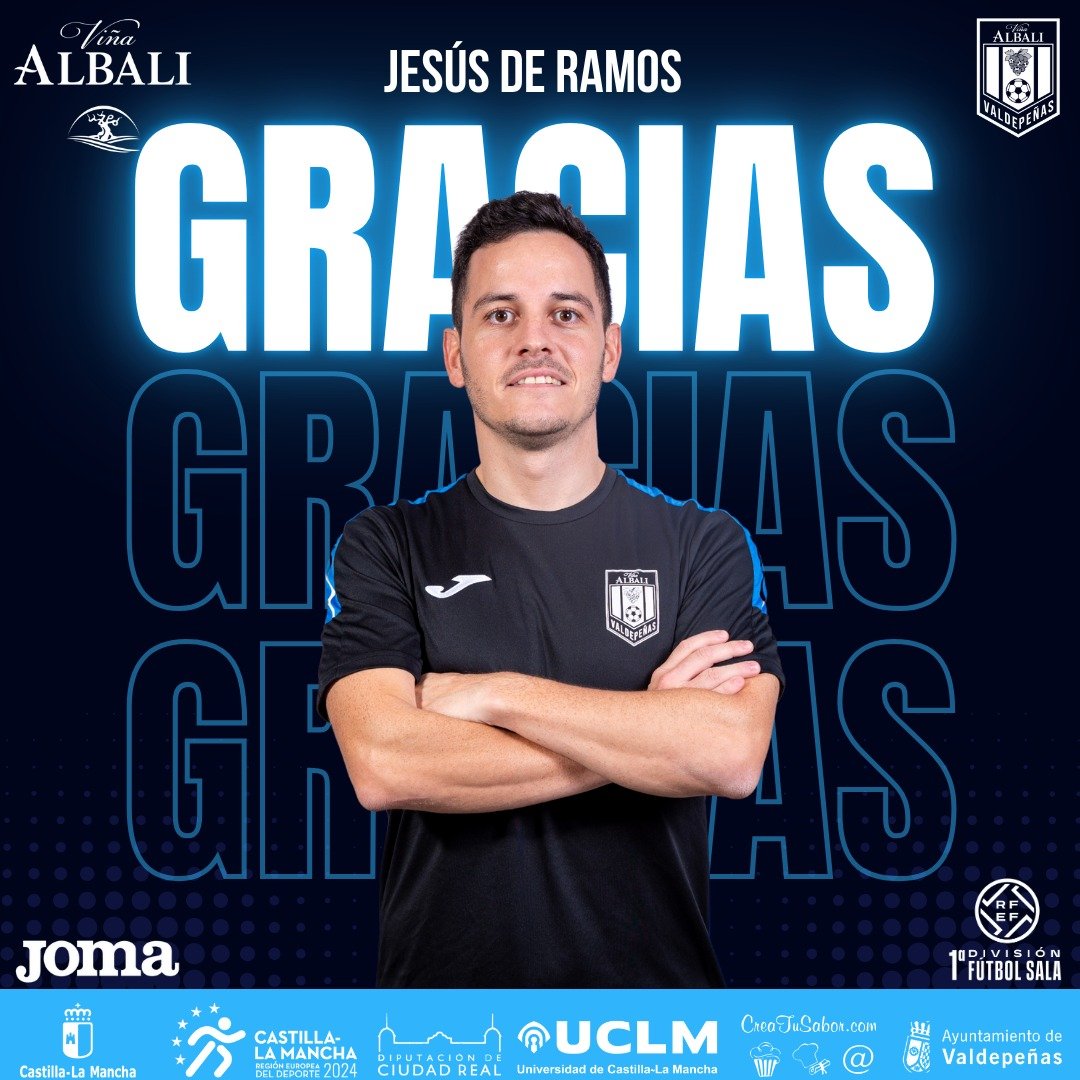 VinaAlbaliFS's tweet photo. 🔚 Jesús de Ramos finaliza su etapa como segundo entrenador en nuestro club. 

🫂 ¡Gracias por todo, @jesus_drl!

💙 ¡Esta es tu casa! 

#ViñaAlbaliValdepeñas #PrimeraDivisiónFS https://t.co/oFyyw9SPsp