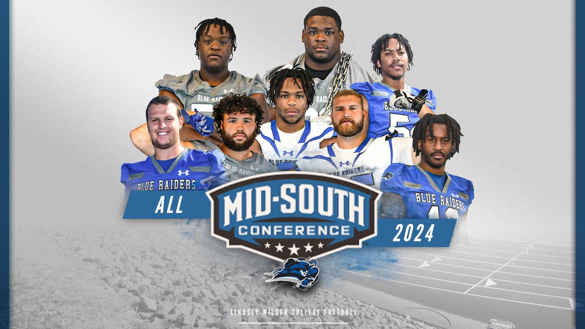 Eight student-athletes from the @LWC_Football team earned All-Mid-South Conference honors on Thursday!🏈

📰tinyurl.com/mrxnufyt

#GoBlueRaiders⚔️