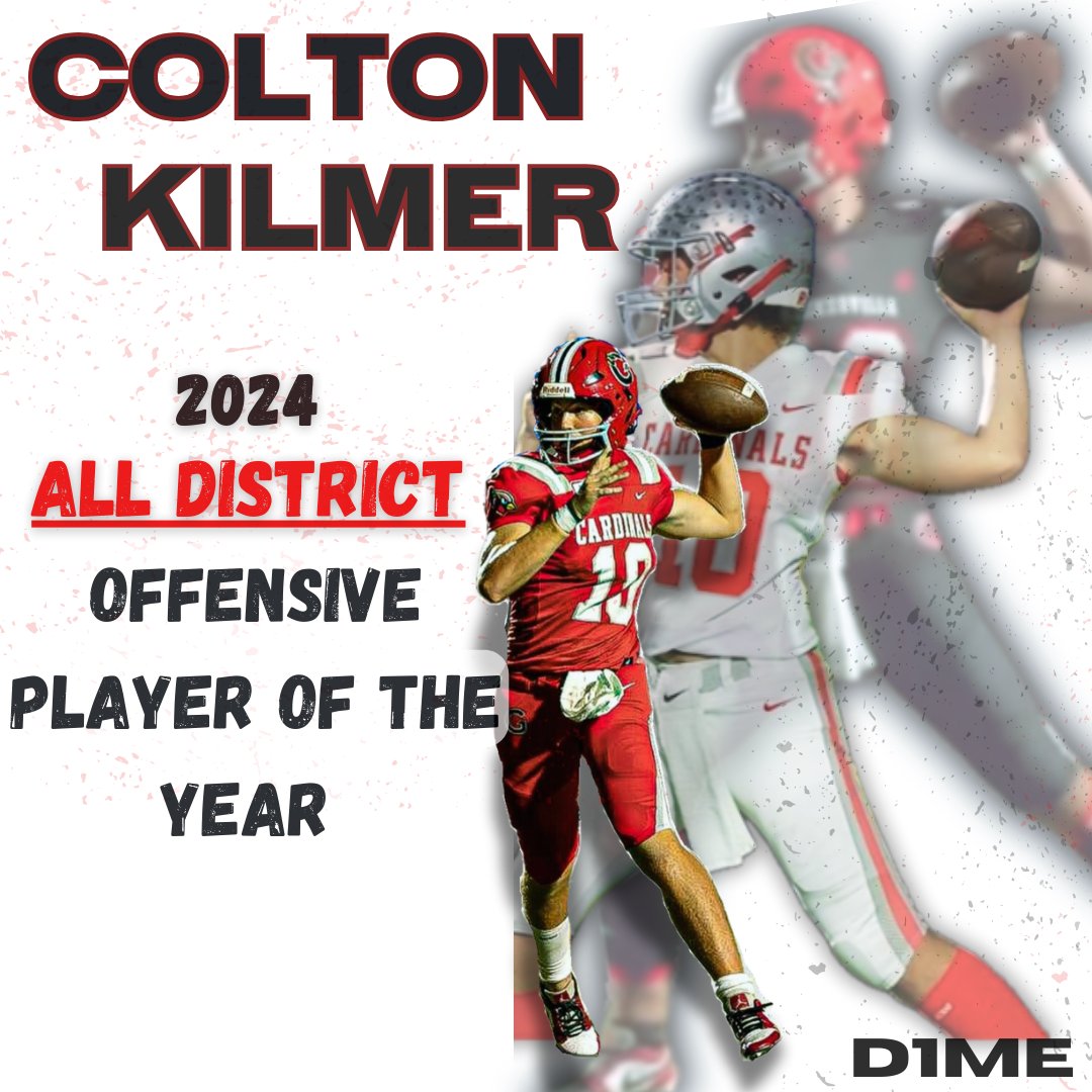 Congratulations D1MER <a href="/KilmerColton/">Colton Kilmer (2025)</a>  All-District OFFENSIVE PLAYER OF THE YEAR &amp; BACK TO BACK All-District 1ST TEAM QUARTERBACK 🔥🔥 #EARNED 

For all info check out Colton's D1ME profile: d1me.io/profile/ckilmer

<a href="/CoachBruton/">Daniel Bruton</a> <a href="/GainesvilleFoo1/">Gainesville High School Football</a> <a href="/QBCountry/">QB Country</a>