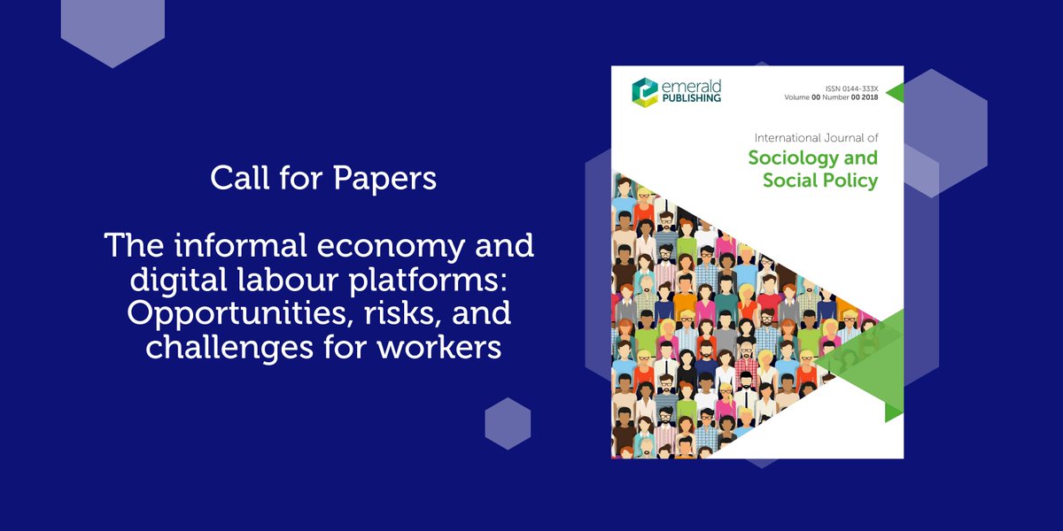 This latest CFPs for a SI from #IJSSP explores how digital labour platforms are reshaping the informal #economy. Share your insights on #informalwork, #decentwork, and #employmentrelations, highlighting opportunities, risks, and challenges for workers. To learn more and submit,