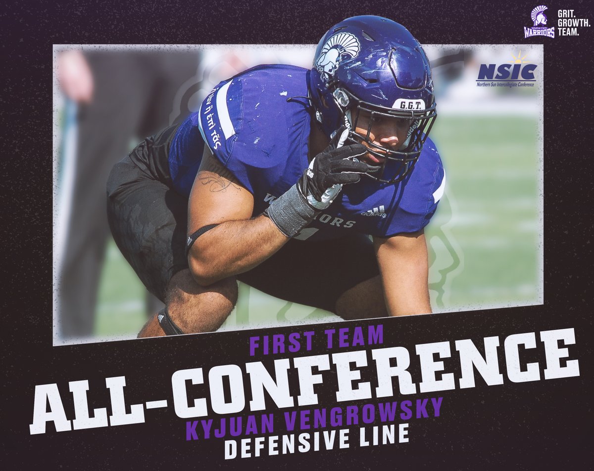 First Team All-Conference.

Defensive Line: 
Kyjuan Vengrowsky

#GGT⚔️ 
#NSICFB