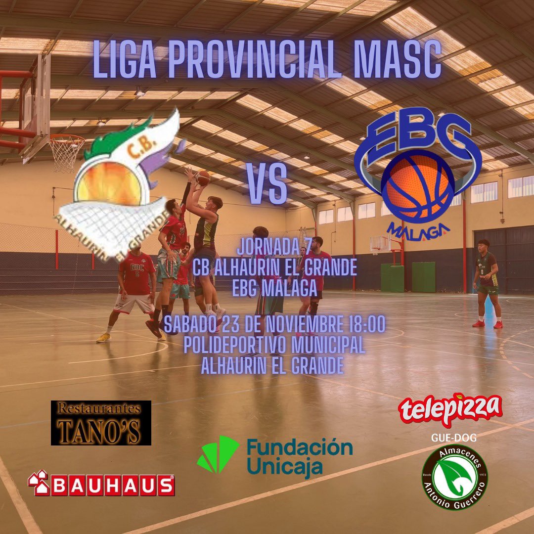 EBGMALAGA's tweet photo. ¡Se esperan grandes partidos en la Liga Senior Provincial para este fin de semana! 

Apunta: 
- ⛹🏻‍♀️ vs @675Academia 
- ⛹🏻‍♂️ vs Alhaurin El Grande 

@FundUnicaja 
@BAUHAUS_es 
@telepizza_es 
#tanos
#AlmacenesAG

#somosEBG🧡💚 https://t.co/7j85Xt10RT