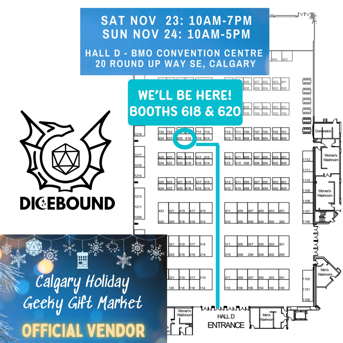 We'll be vending at the Holiday Geeky Gift Market at the BMO Centre this weekend! Come say hi :)