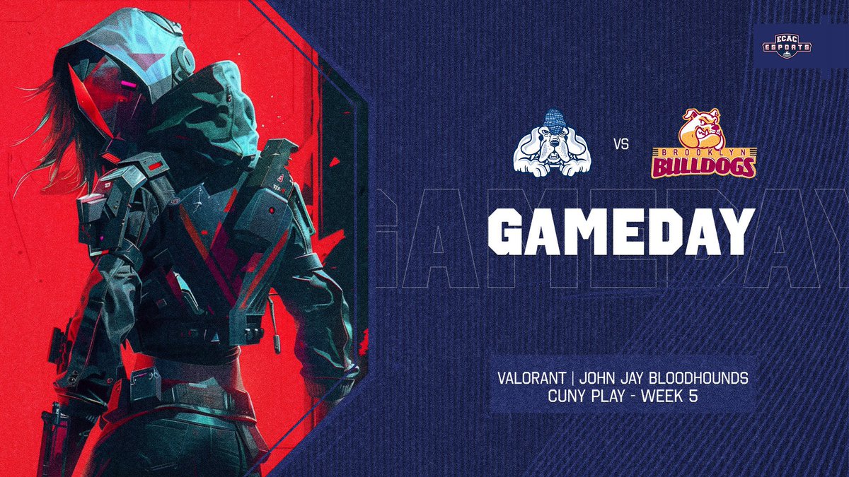 GAMEDAY! 

OW2 Gavels face off against Nelson University in the ECAC Quarterfinals! 

John Jay Val Bloodhounds face off against Brooklyn College in Week 5 of CUNY E-Sports Play. 

#GoBloodhounds