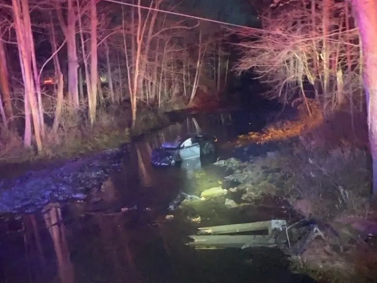 niccruzpatane's tweet photo. Over the weekend in NJ, this Tesla Model X with two young drivers flew off a bridge while avoiding a deer, and landed 15-20 yards into the river below. 

The two young girls inside sustained only minor injuries and were out of the vehicle before police arrived. 

The Model X saved their lives.