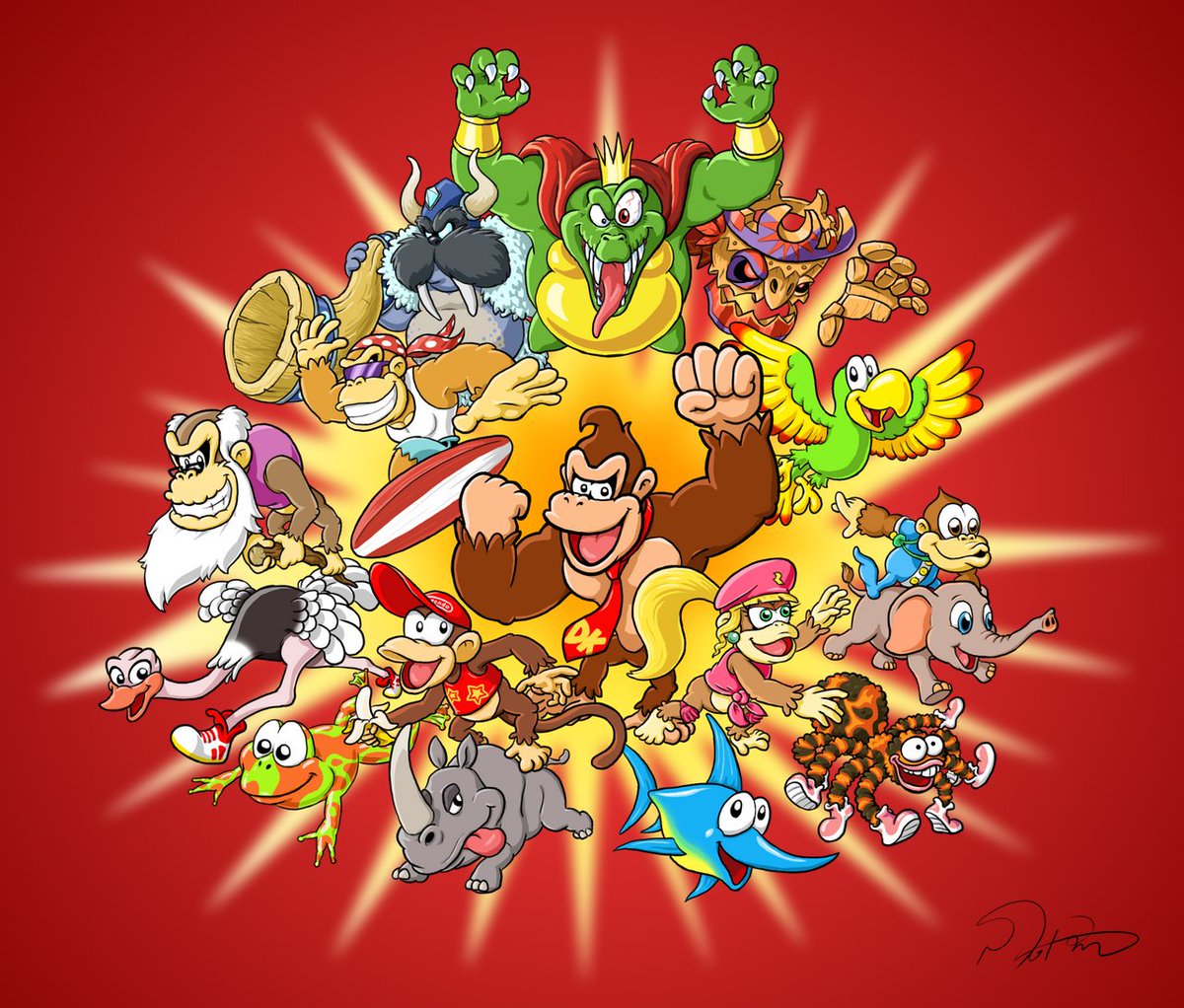 juliusaurus's tweet image. Too busy this year to have done a big celebratory drawing, hopefully I can get something done at some point, maybe DK's 45th anniversary or something, but either way, shout out to DKC's 30th Anniversary in North America!! Things are looking up for the big ape!
#DKC30