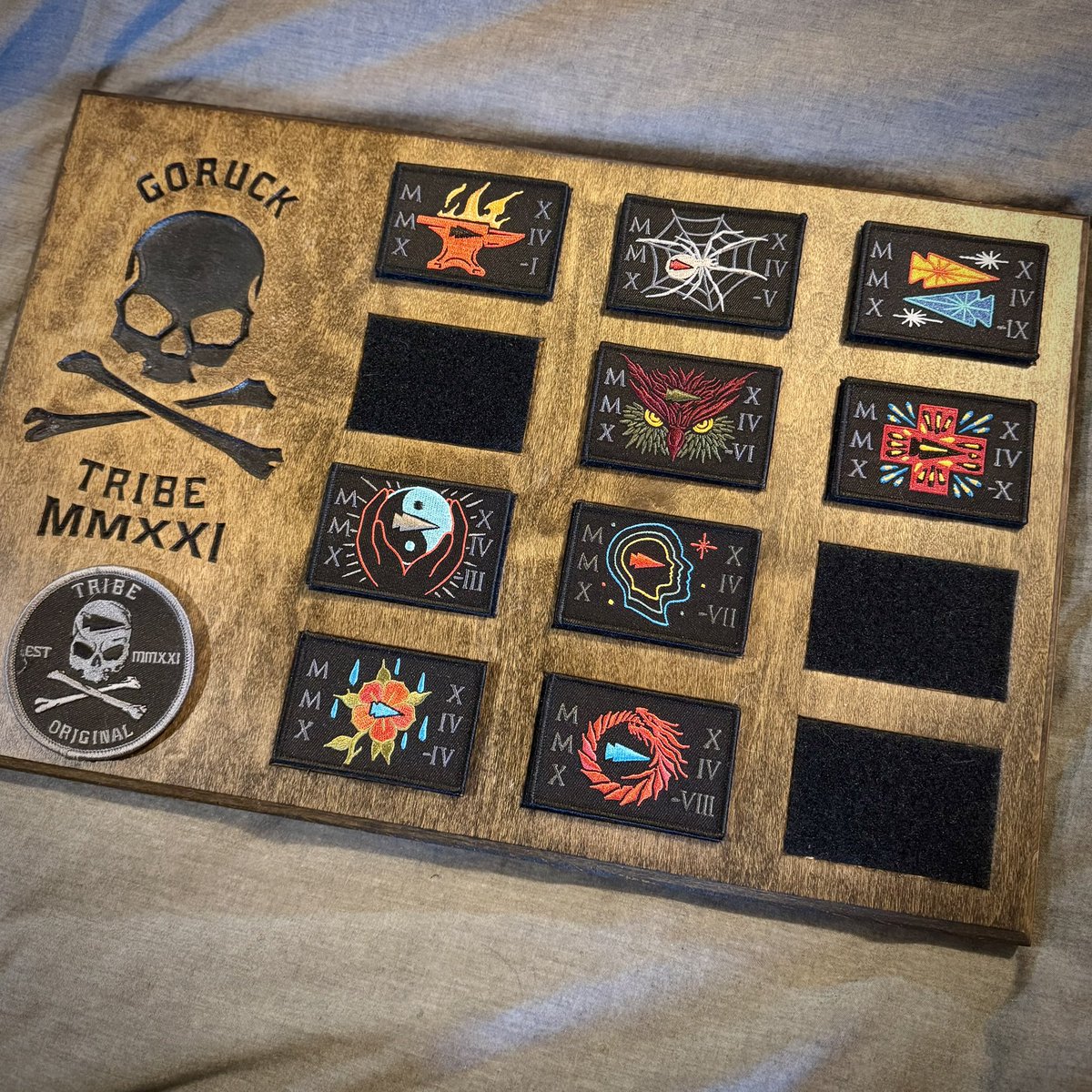The whole reason I make these damn “advent calendars for weirdos” is to keep my morale patches straight. Yet here I am w/o month -II. Genius.