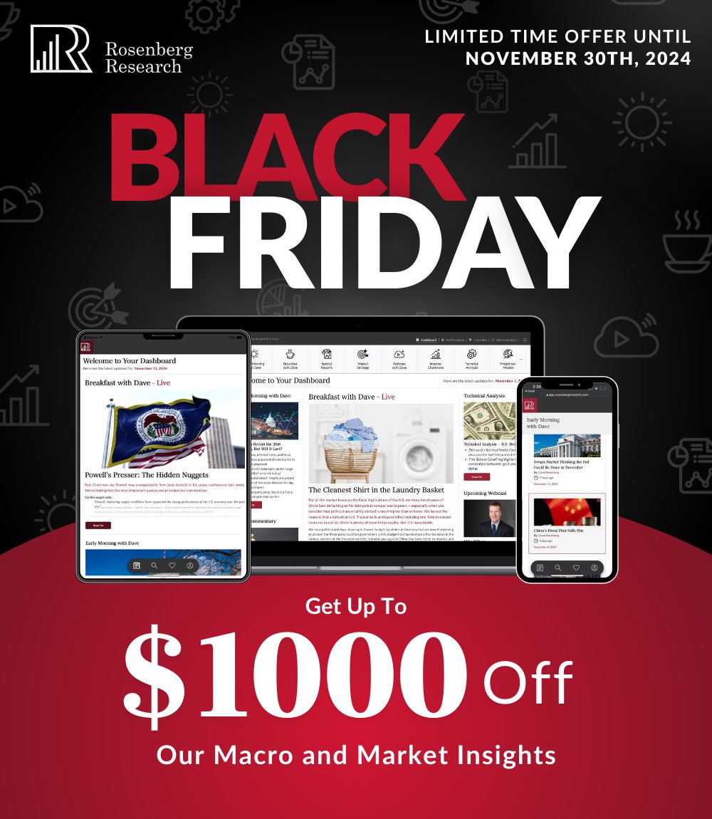 RR_Insights's tweet image. Black Friday Deal: Unlock Up to $1,000 Off!
Don't miss out on this opportunity to gain access to our macroeconomic research at a special discount.
Sign-up for our FREE Trial before November 30th to receive this limited time offer:
hub.rosenbergresearch.com/rr-black-frida…