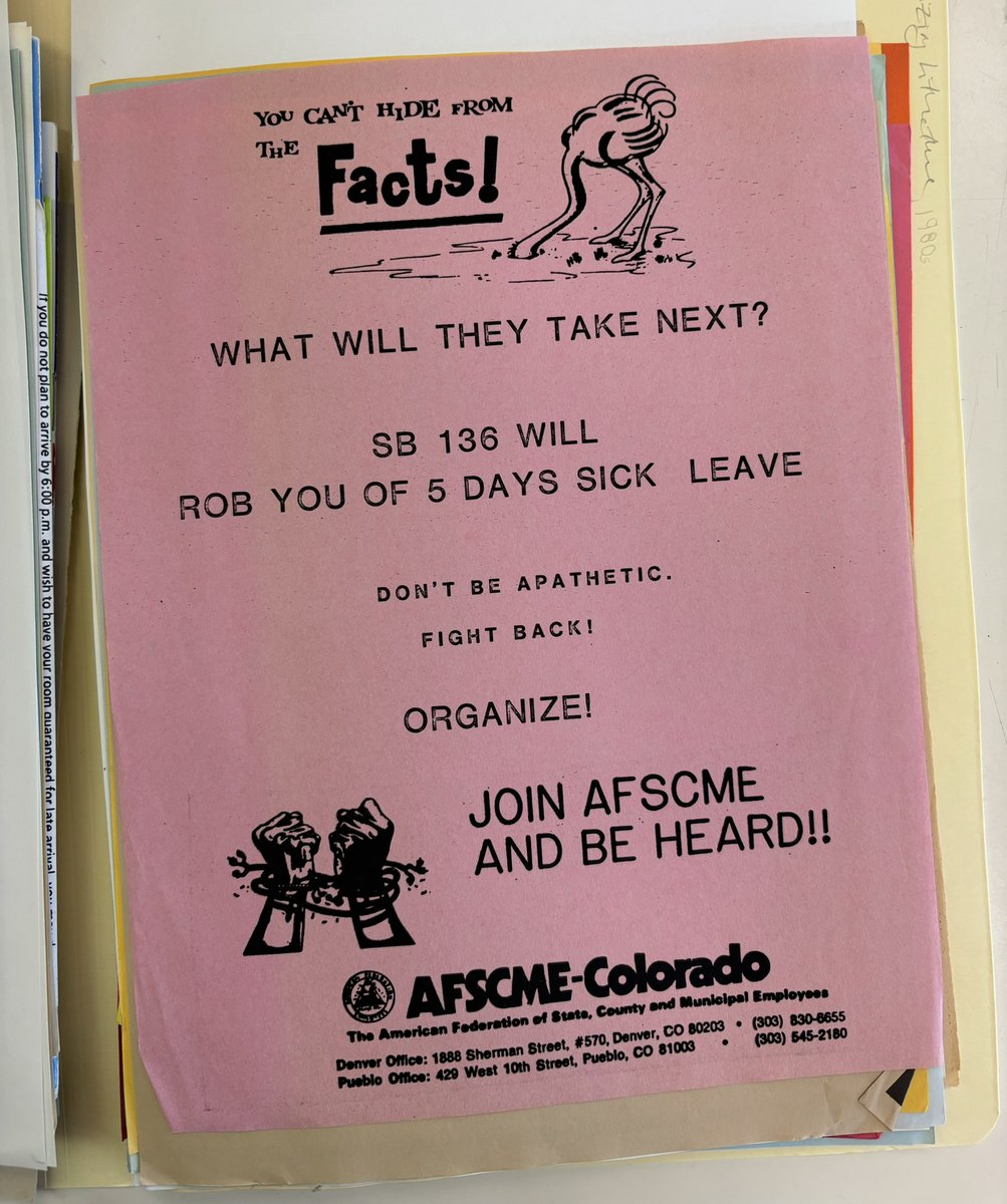 "You can't hide from the facts! What will they take next? Don't be apathetic. Fight back!" Organizing flyer from Colorado, circa 1980s <a href="/AFSCME/">AFSCME</a>18 @AFSCME