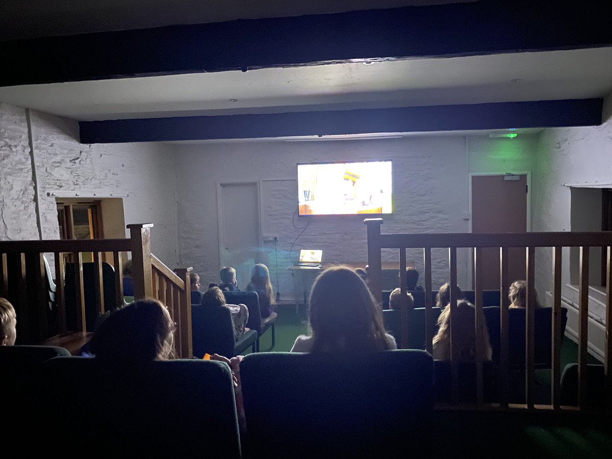 Film night for some very tired year 3 children and adults after an action packed day in the snow on Exmoor!