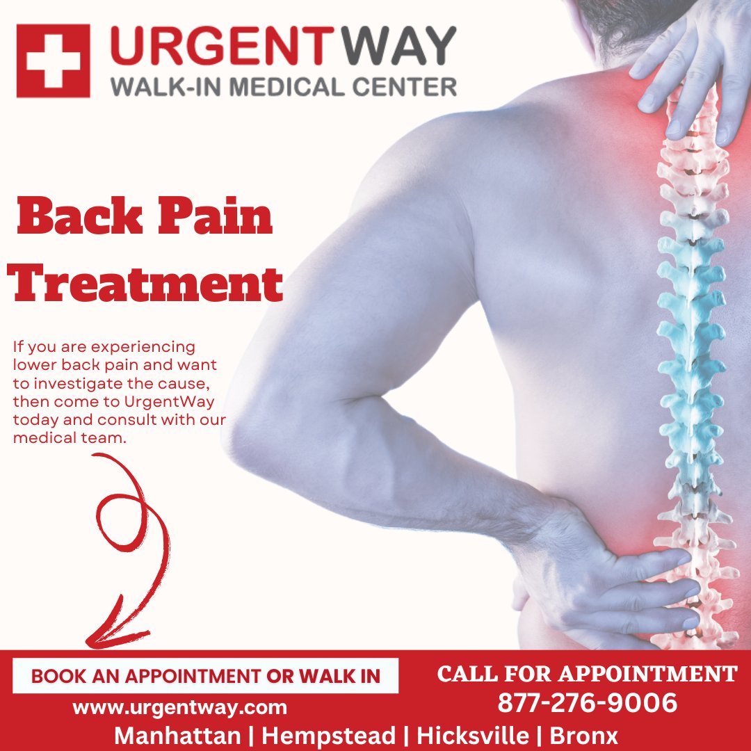 urgentwayNYC's tweet photo. Back Pain Treatment
If you are experiencing lower back pain and want to investigate the cause, then come to UrgentWay today and consult with our medical team.
BOOK AN APPOINTMENT OR WALK IN
https://t.co/klcDKOBsIi
#backpain #neckpain #health #backpainrelief #urgentway #clinics https://t.co/cO1R1SPzpD